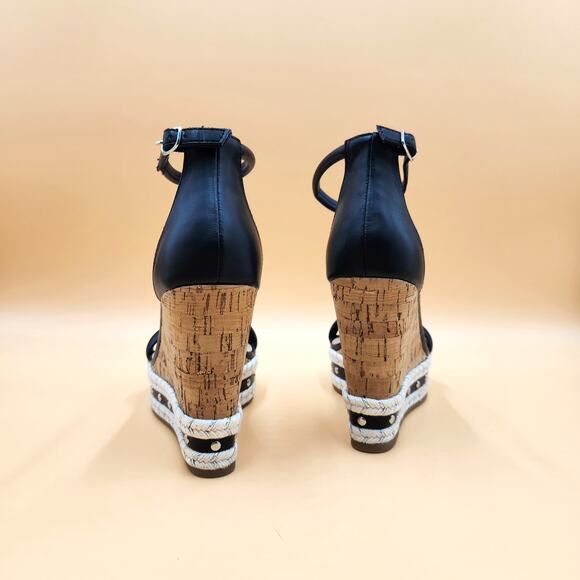 BCBGeneration Women Black Narida Ankle Strap Wedge Platform Sandals Size US 7 - Picture 5 of 6